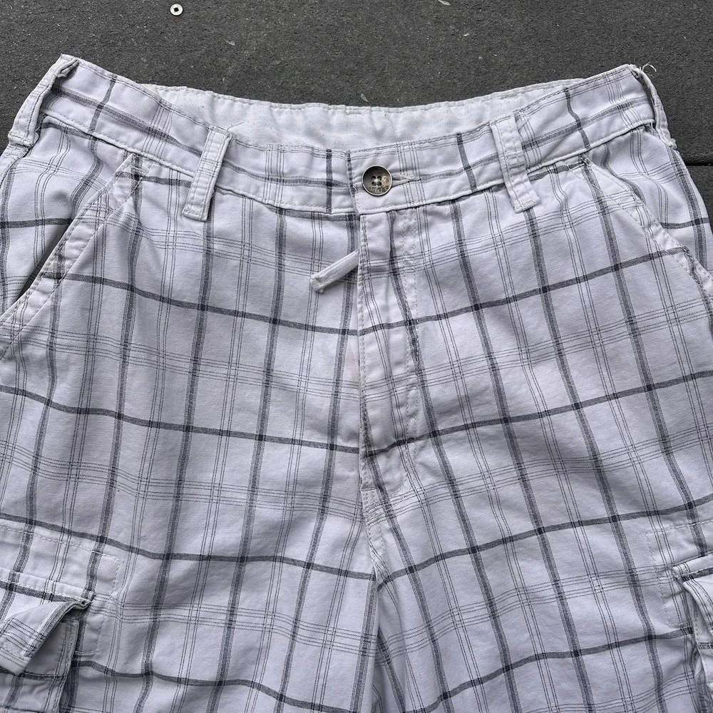 Levi's Men's Plaid Cargo Shorts White Gray 11